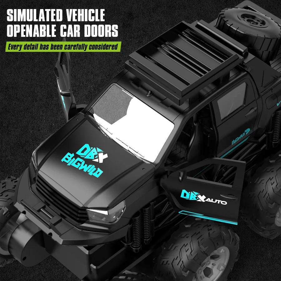 JJRC Q166 8x8 2.4G Rc Off Road Trucks Large Eight Wheel Multi Terrain Climbing Armored Vehicle Electric Toy Cars Prezent urodzinowy