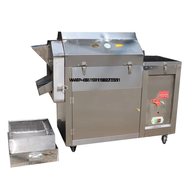 Automatic Stainless Steel Electric Gas Coffee Bean Seed Walnut Nuts Roaster Peanut Roasting Machine