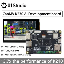 01Studio CanMV K230 AI Placa de Desenvolvimento Demo Incorporado Módulo de Câmera K210 Kendryte Inteligência de Reconhecimento Visual