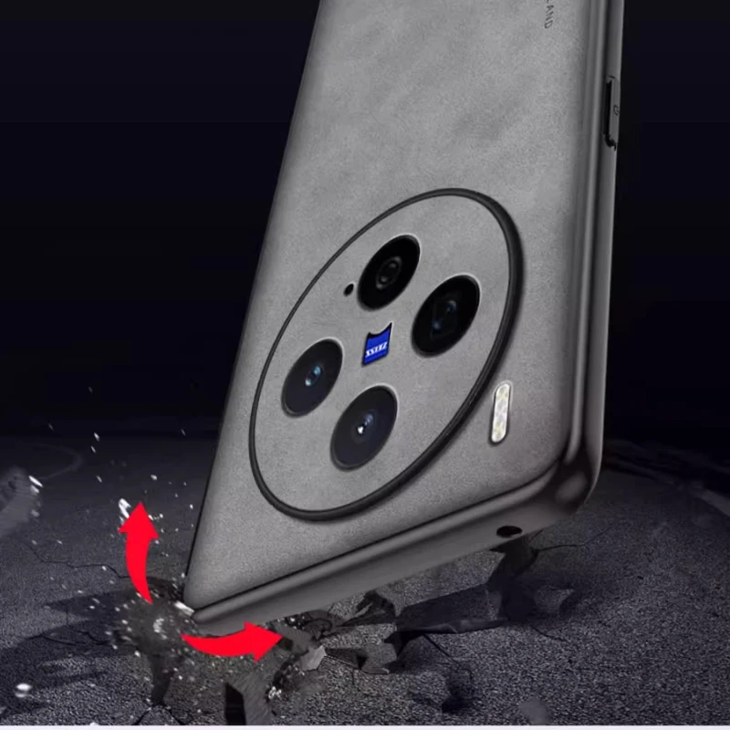 Für VIVO X300 Ultra Hüllen Einfache PU-Leder-Handyhülle für VIVO X300S Matte weiche Silikon-Schutzhülle Stoßfeste Rückabdeckung