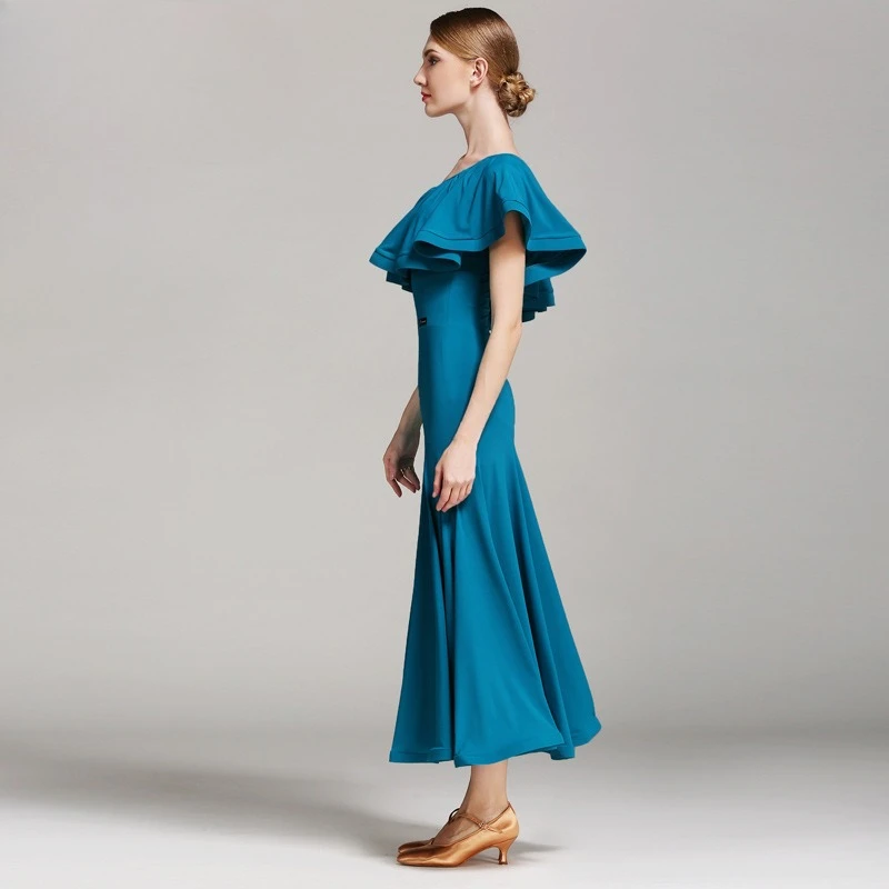 カスタマイズされたビッグ蓮の葉モダンダンスドレス S9012 国家標準ダンスラテン練習ドレス社交ダンス服