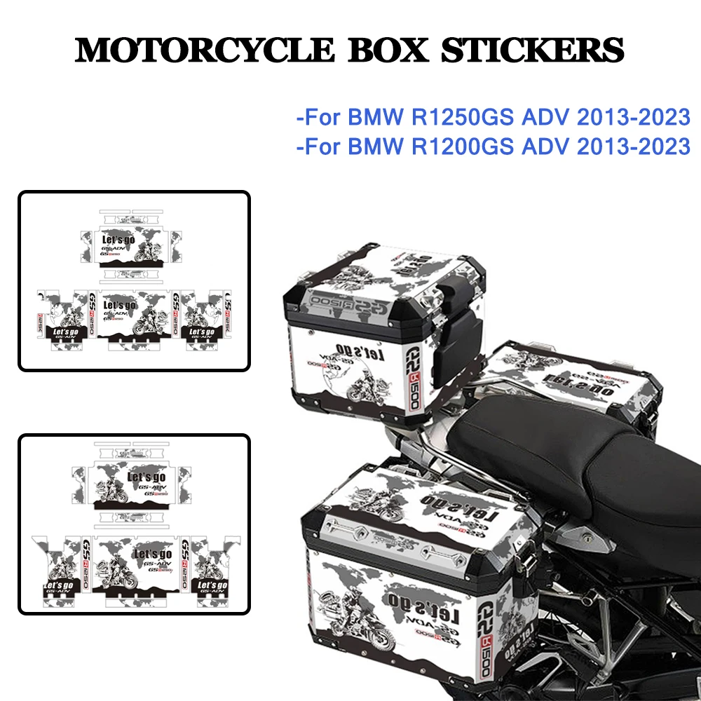 

For BMW R1250GS R1200GS LC ADV 2014-2022 2023 Aluminum Box Reflective Stickers Motorcycle Top Case Panniers Decorative Decal Set