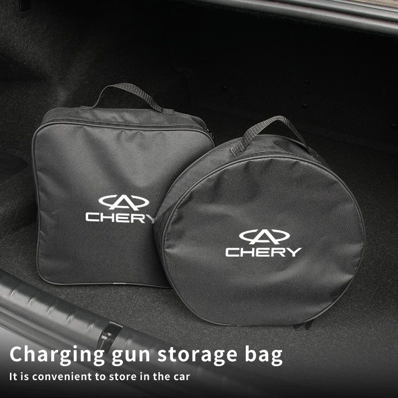 EV Car Charging Cable Storage Box Electric Vehicle Charger Cables Carry Bag For Chery Tiggo 2 8 7 Pro 4 5x 5 3 T11 Arrizo 6 3 5