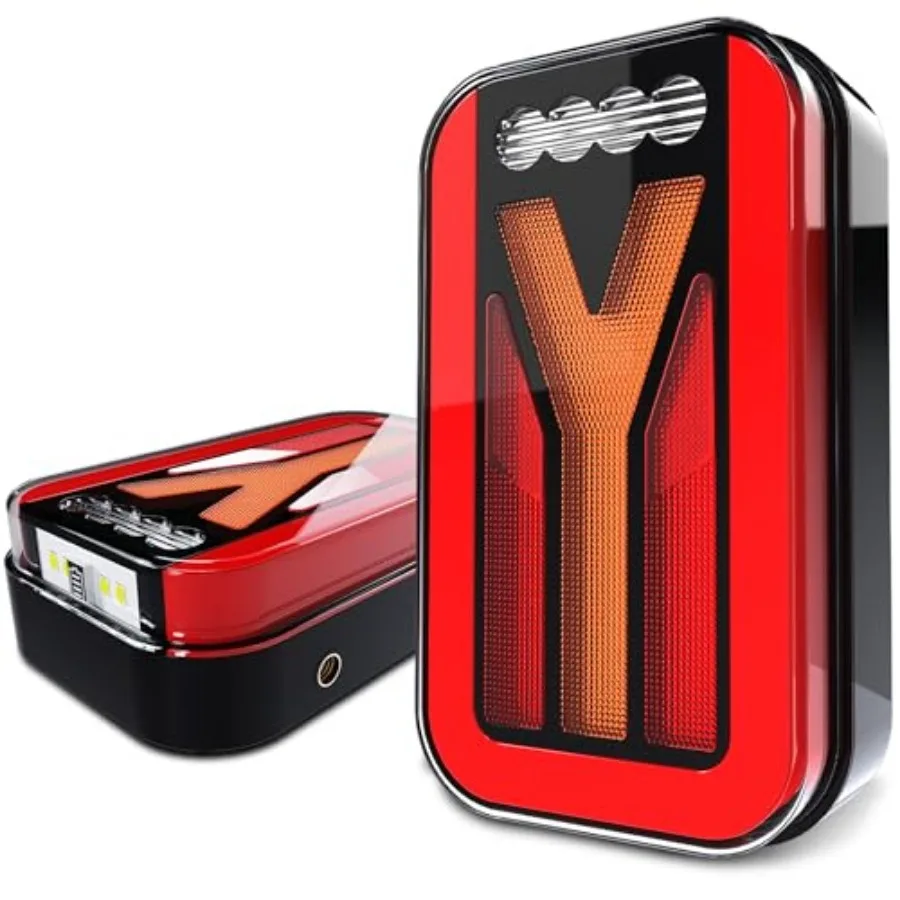 2Pack Magnetic Wireless LED Trailer Rear Lights Kit, Rechargeable LED Turn Brake Parking Lights Indicator License Plate Lights