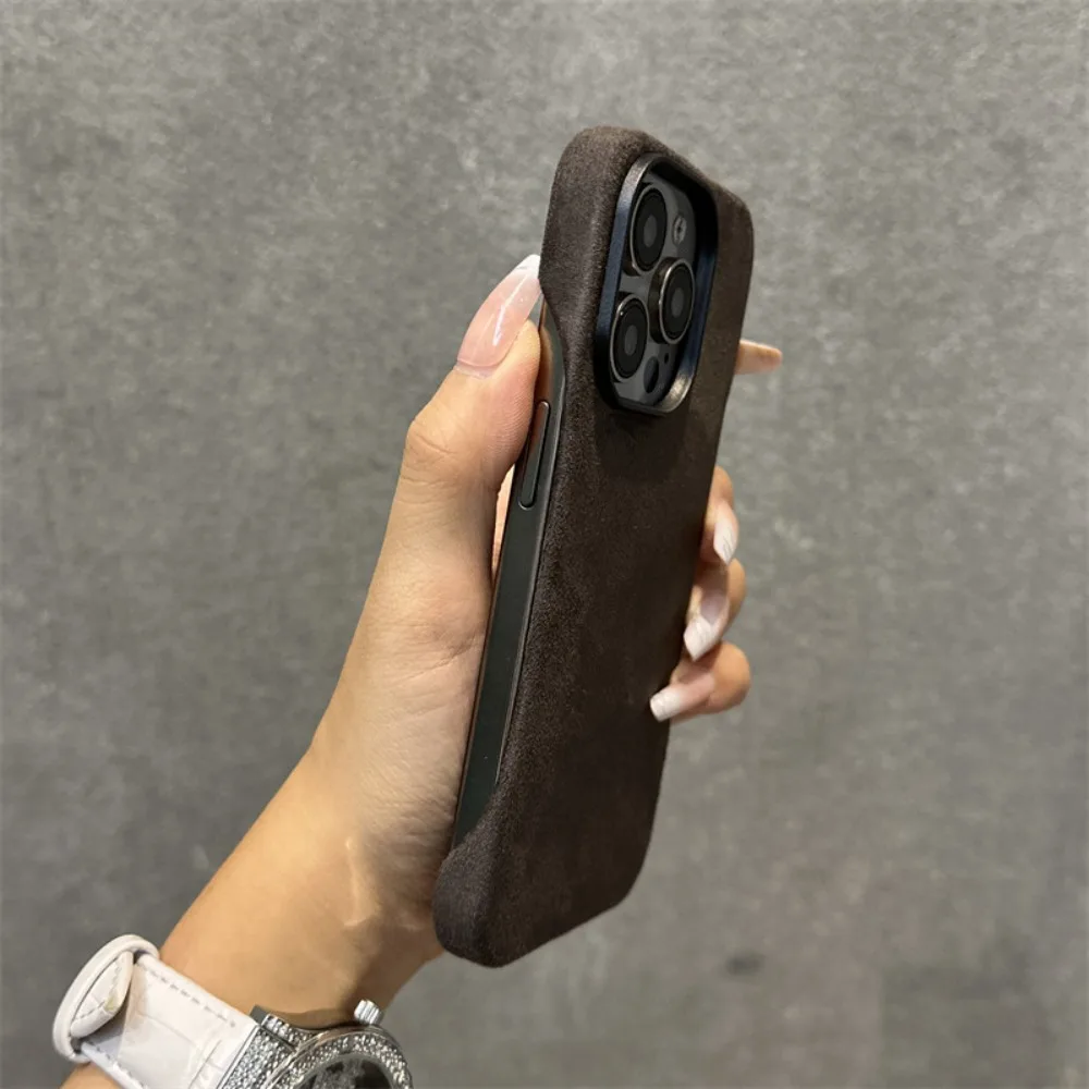 For iPhone 17 Pro Max Case Edge-Free Leather Suede, Premium Ultra-Thin Design Compatible with iPhone 16 15 14 13 12