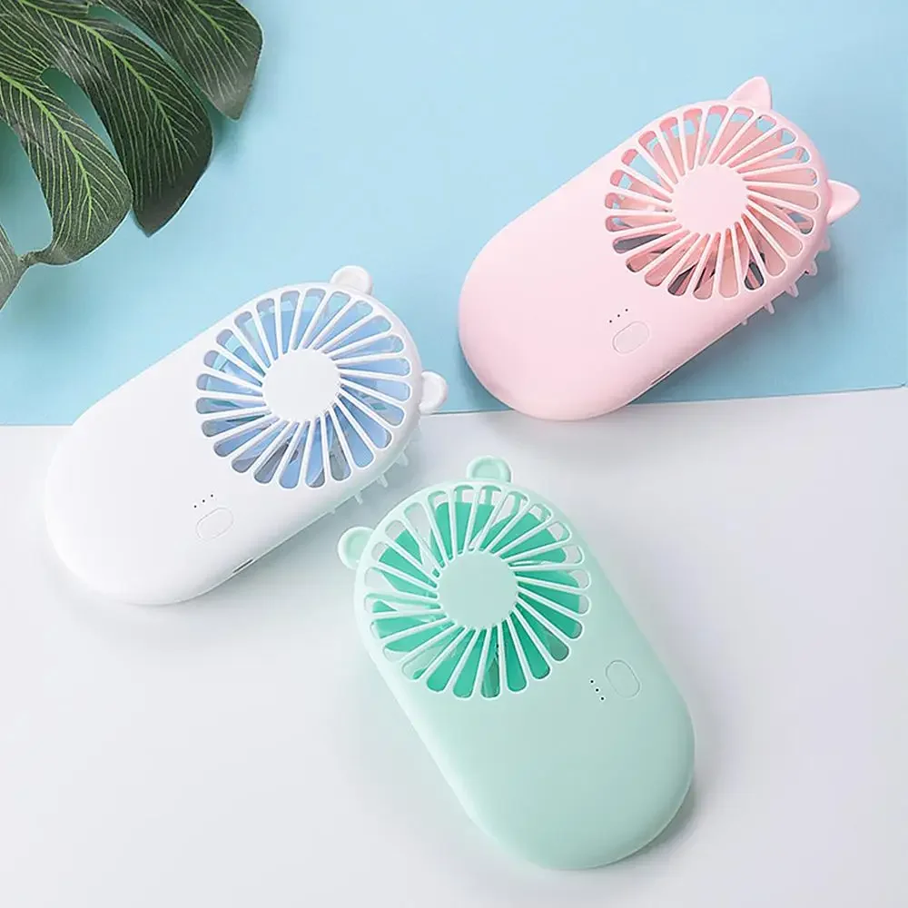 Cute Portable Mini Fan Handheld USB Chargeable Desktop Fans 3 Mode Adjustable Summer Cooler For Outdoor Travel Office