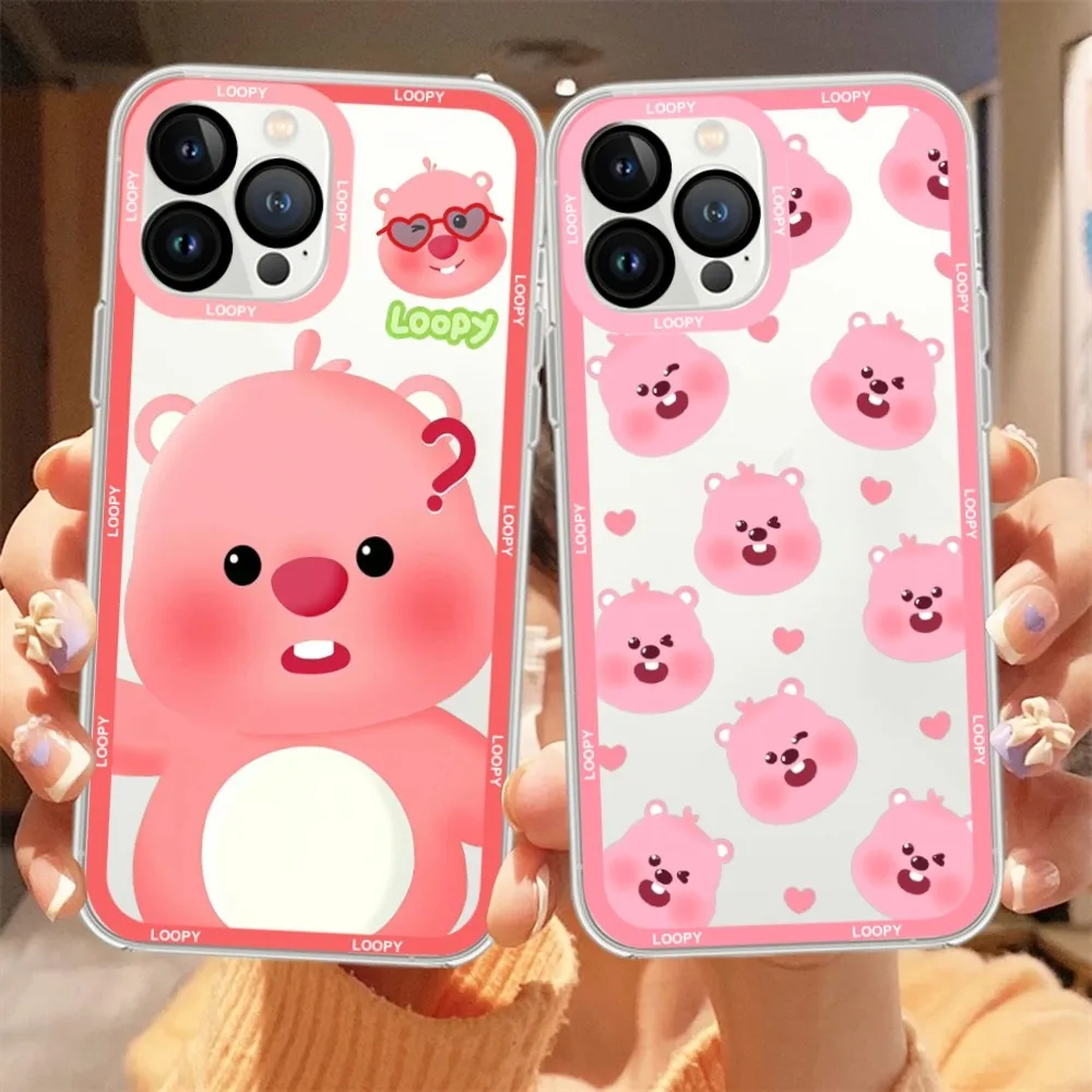 Korea cartoon L-Loopys Phone Case  For iPhone 15 13 14 12 11 Pro Max X XR XS Max