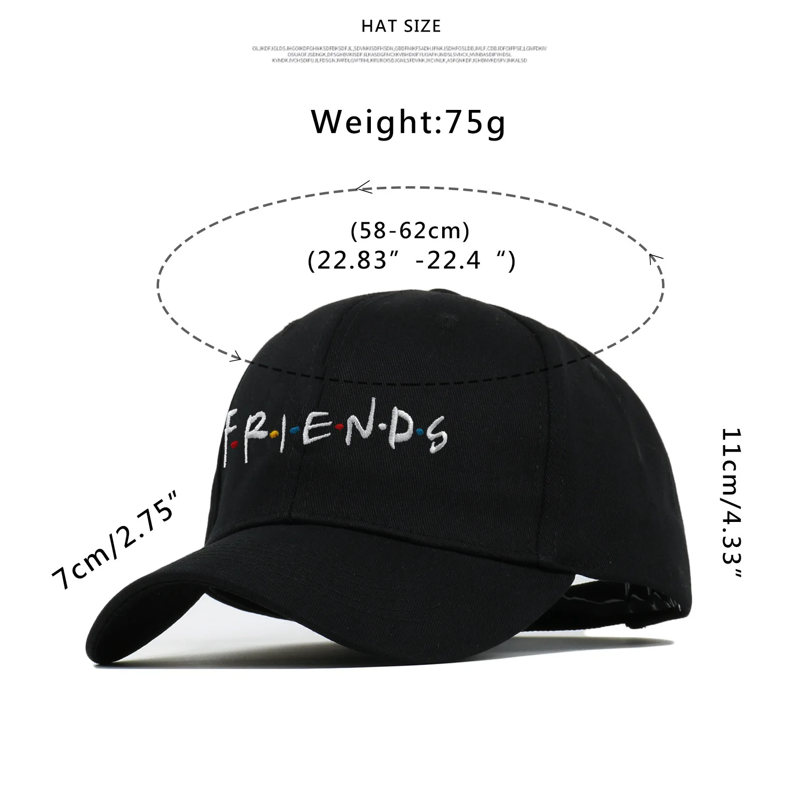 Friends Tv Show Baseball Cap Cosplay Cartoon Uisex Embroidery Baseball Cap Hat Outdoor Caps Hat Gift