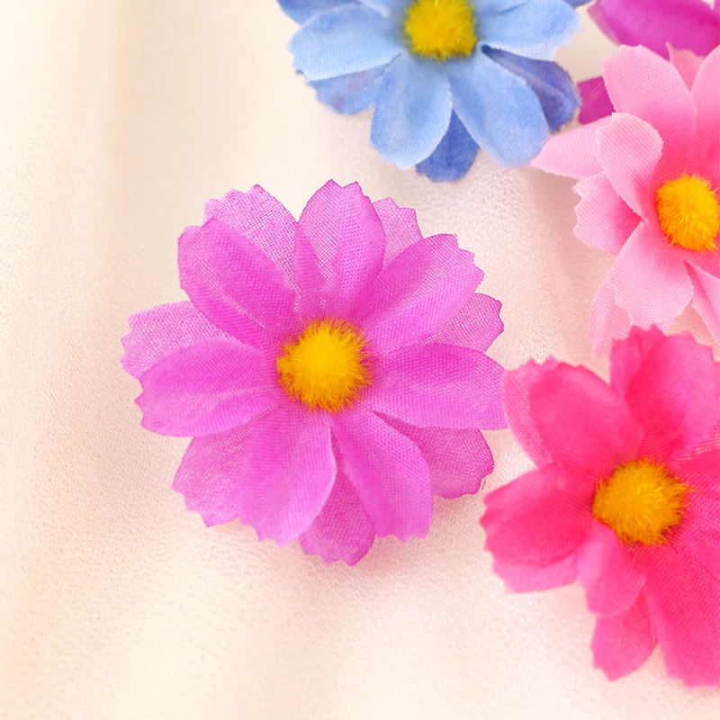 20/50/100 قطعة ديزي الزهور الاصطناعية الحرير ورد صناعي للمنزل ديكور الزفاف الديكور لوازم الحفلات تصميم الأزهار الحرفية هدية