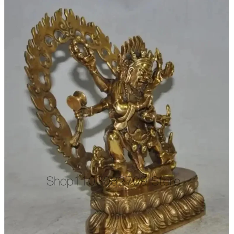 Imagem -03 - Vajra Mahakala Buda Ganesha Estátua Tibet Budismo Bronze Dourado Deus Buda 22cm Braços