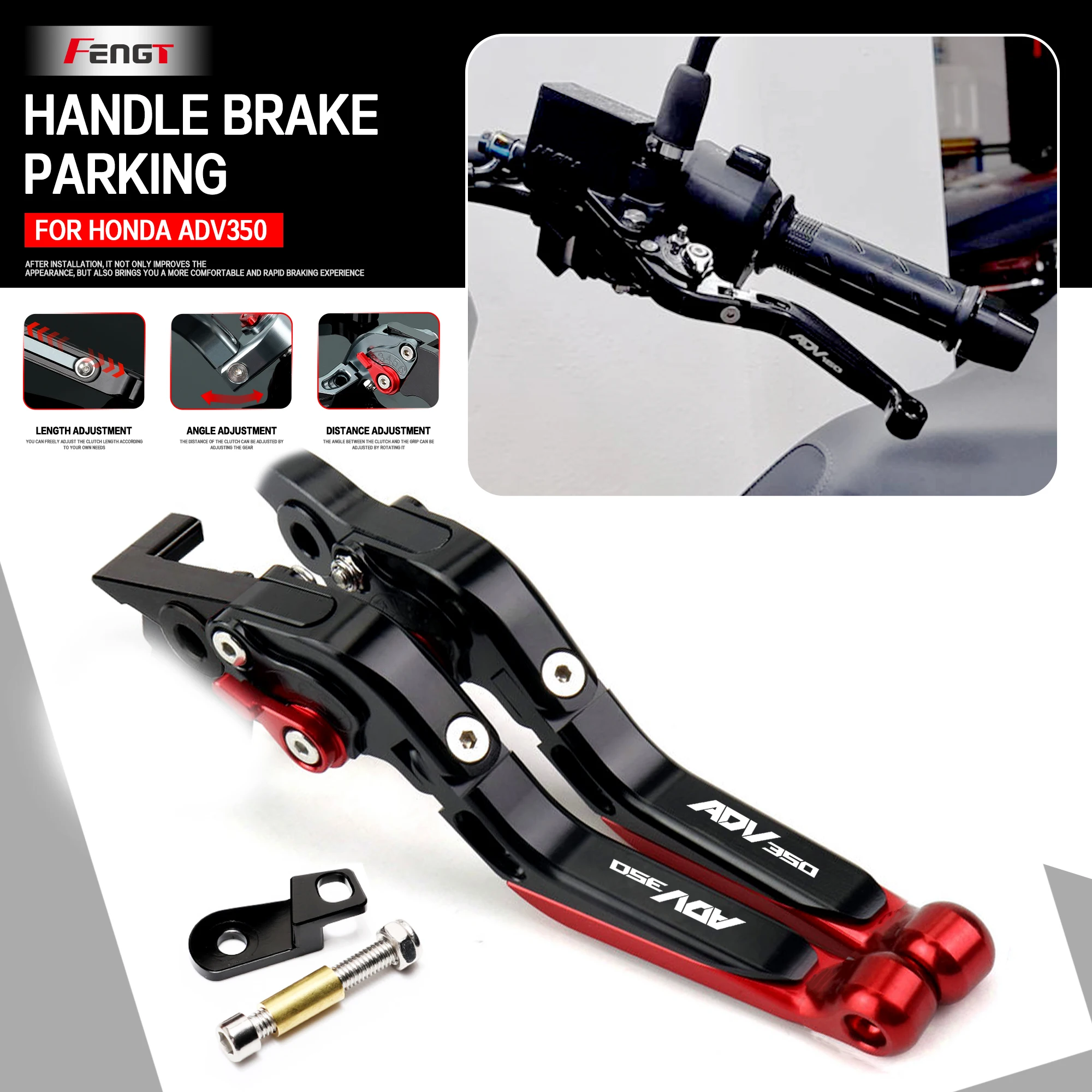 

For Honda ADV 350 ADV350 2021-2025 Accessories Parking Brake Lever Set Folding Brake Handle Levers with Parking Lock Stopper