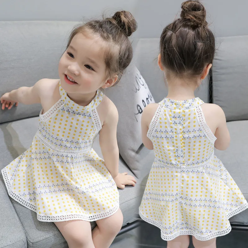 

Baby Girl's Tank Top Dress 2025 Summer Children's Dress Little Girl's Shoulder Leakage Skirt Strap Skirt