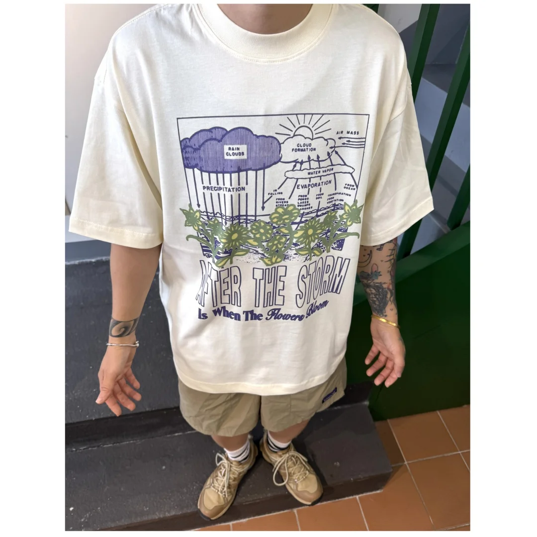 الأمريكية الرجعية المتضخم الرسم تي شيرت الصيف موضة الرياضة القطن الخالص تي شيرت رجالي ملابس الأطفال المحملة Y2k امرأة