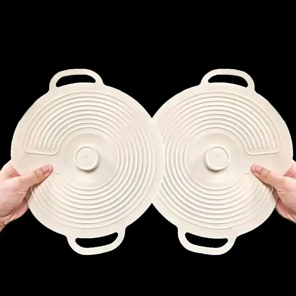 New Dustproof Silicone Pot Lid Sealing Anti-spill Fresh-keeping Lid Splash-proof with Handle Bowl Lid for Microwave Refrigerator