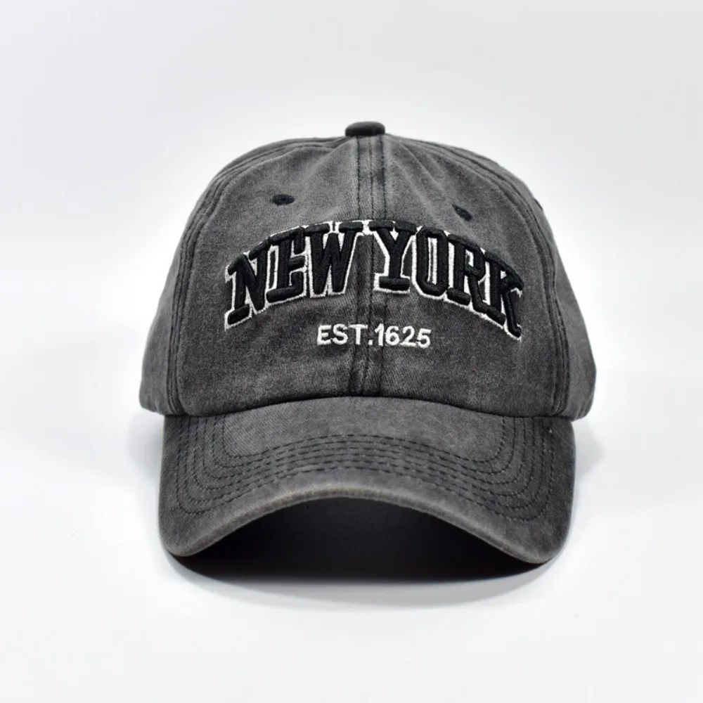 

Cotton New York Baseball Cap Adjustable Washable Sport Duck Tongue Cap Anti-UV Sun Protection Letter Embroidery Sun Hats