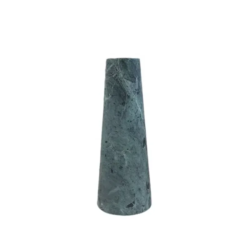 Factory OEM Wholesale Small Contemporary End Tables Green Marble End Side Table with Nature Stone Base