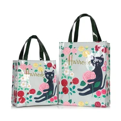 Borse per la spesa riutilizzabili in PVC stile londinese Borsa shopper grande da donna con fiori ecologici Borsa da spiaggia impermeabile estiva