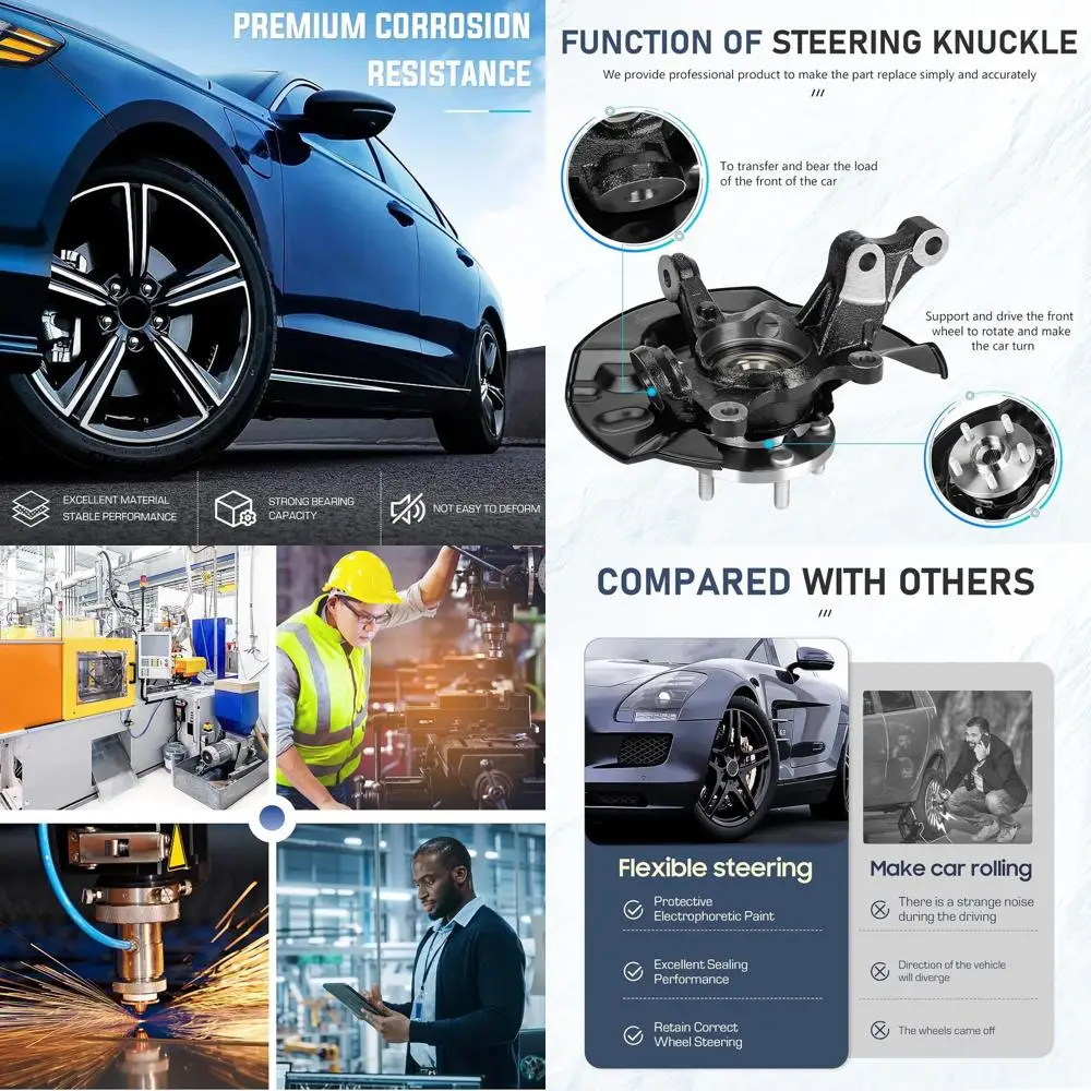 

Передний правый поворотный кулак и ступица подшипника колеса в сборе, подходит для Toyota Corolla L4 1.8L 2003-2008 2003 2004 2005 2006 2007 2008