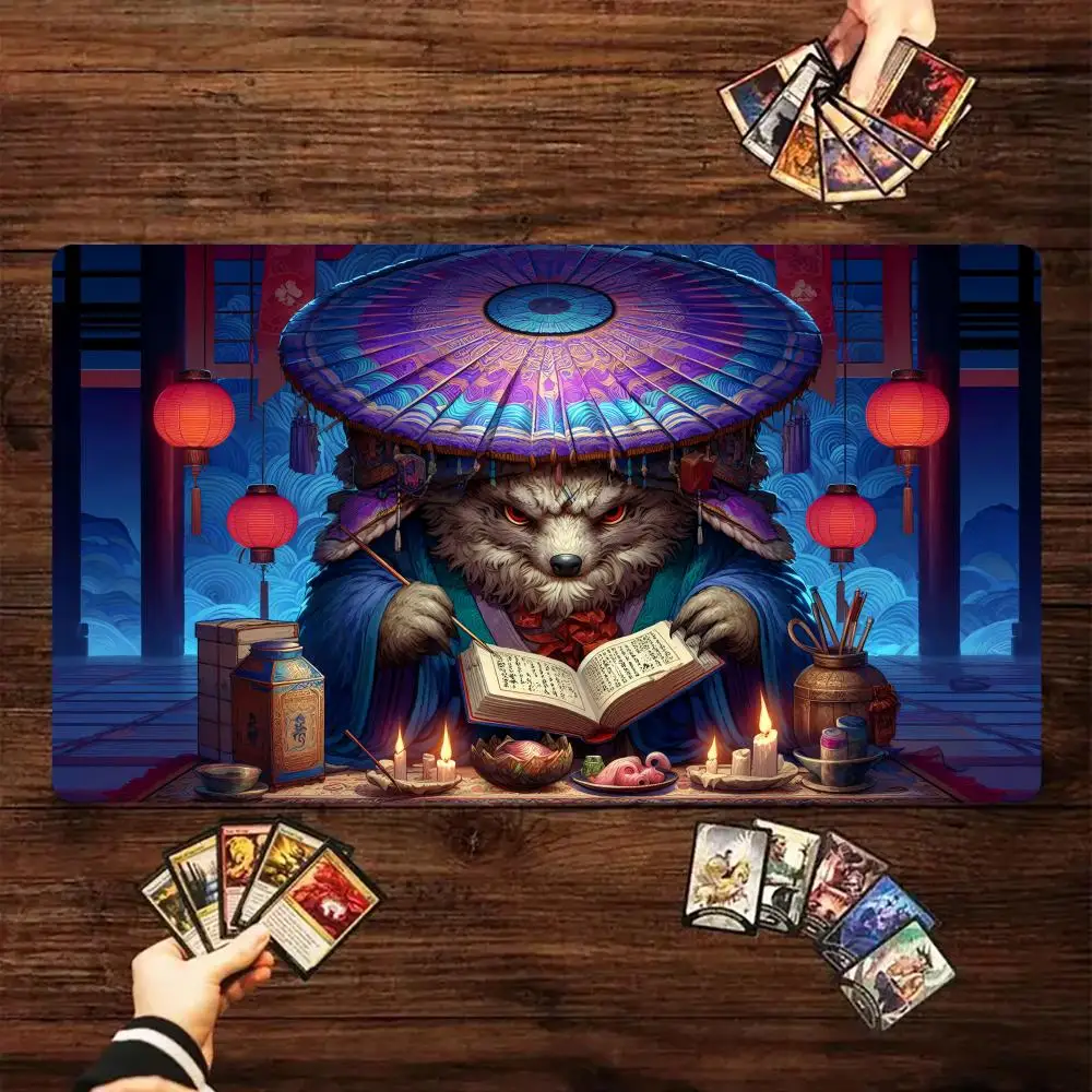 

Игровой коврик Fantasy Tanuki Scholar Magic Card Battle Mat MTG с противоскользящим основанием 35X60CM, коврик для настольных игр TCG