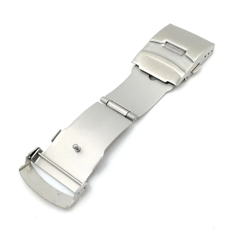 16Mm 18Mm 20Mm 22Mm 24Mm Roestvrij Staal Massief Dubbele Drukknop Fold Horloge Gesp Vlinder Inzet Sluiting Horloge Accessoires