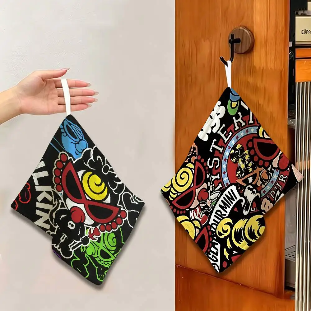 Japan Fashion Hysteric Mini Polyester Cotton Hanging Kitchen Towel, Absorbent Hand Wiping Cloth for Daily Cleaning Drying