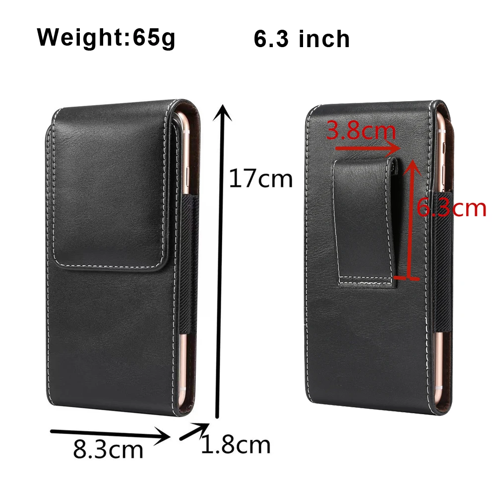 Universal Leather Phone Waist Bag Belt Clip Case For iPhone 15 14 13 12 Pro Max Samsung S23 Xiaomi Huawei Vertical Holster Cover