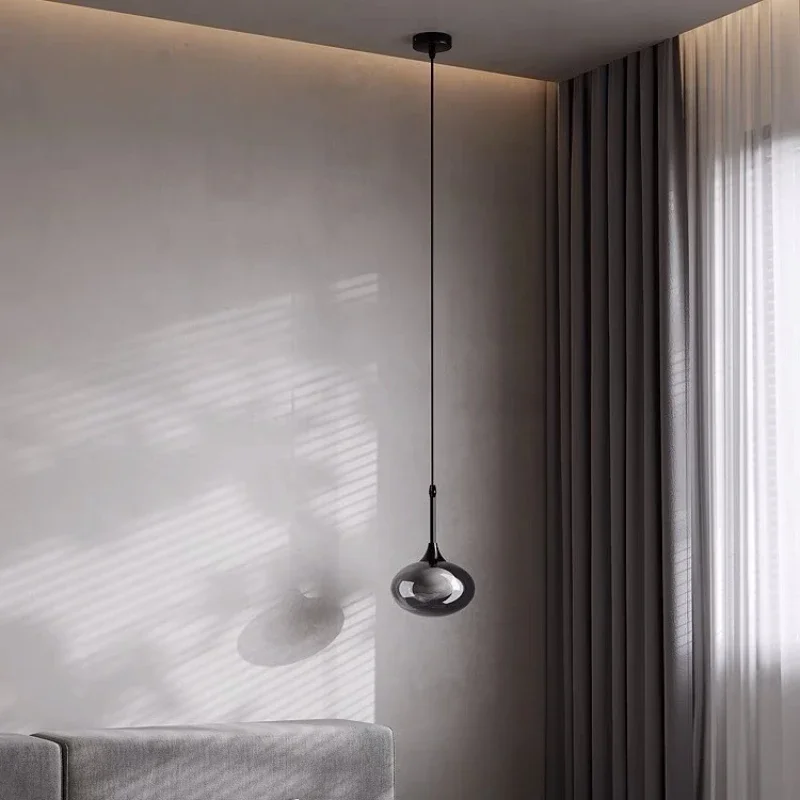 

SANDYHA Stylish Modern Minimalist Pendant Light Glass Lampshade LED for Living Room Bedroom Dining Table Cozy Lighting Decor