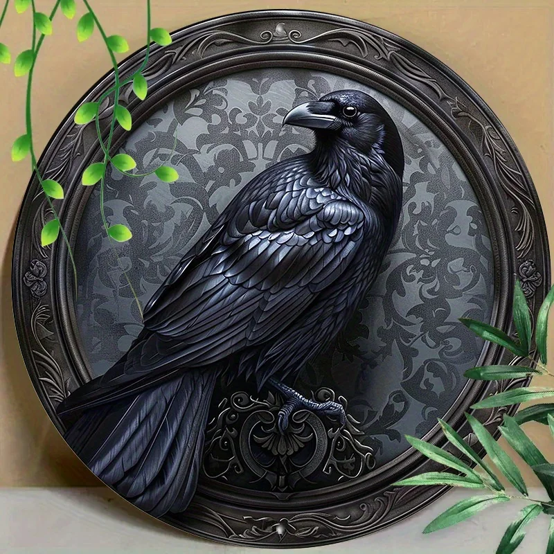 

Round Metal Aluminum Mark Plastic Decoration, Dog Theme for Home, Living Room, Coffee Shop, Office, Wall Decoration Art