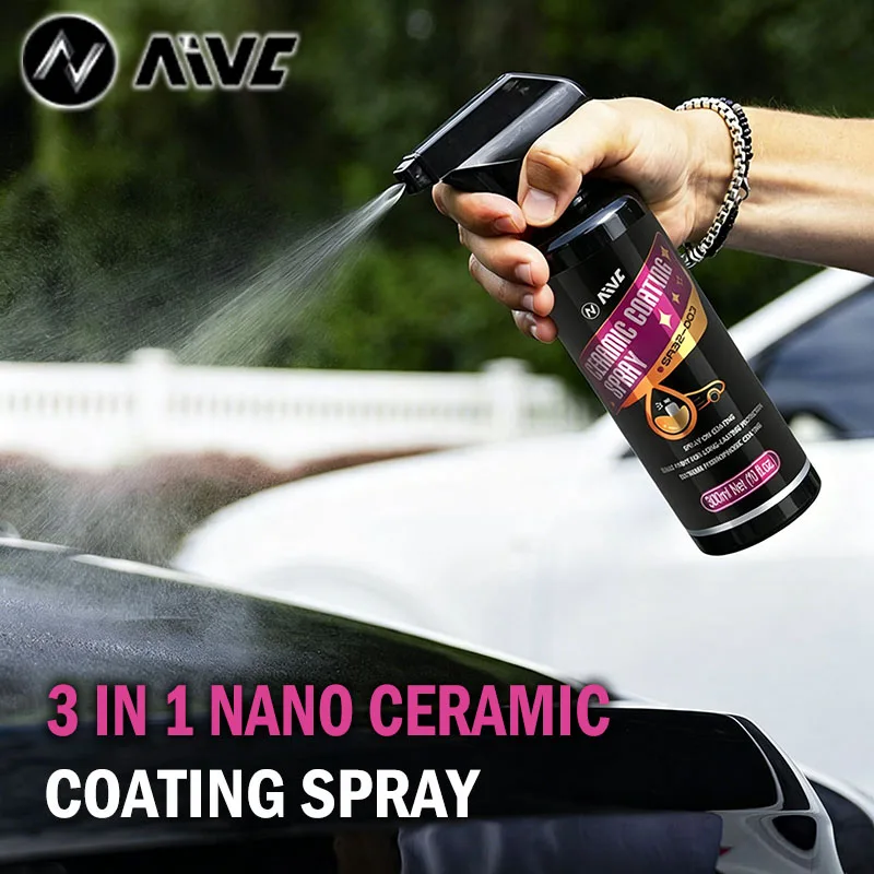 AIVC Auto Nano-Keramik 3-in-1 Beschichtung Schutz Keramikpolitur Wasserlos Langanhaltender Hochglanz Schnellreiniger