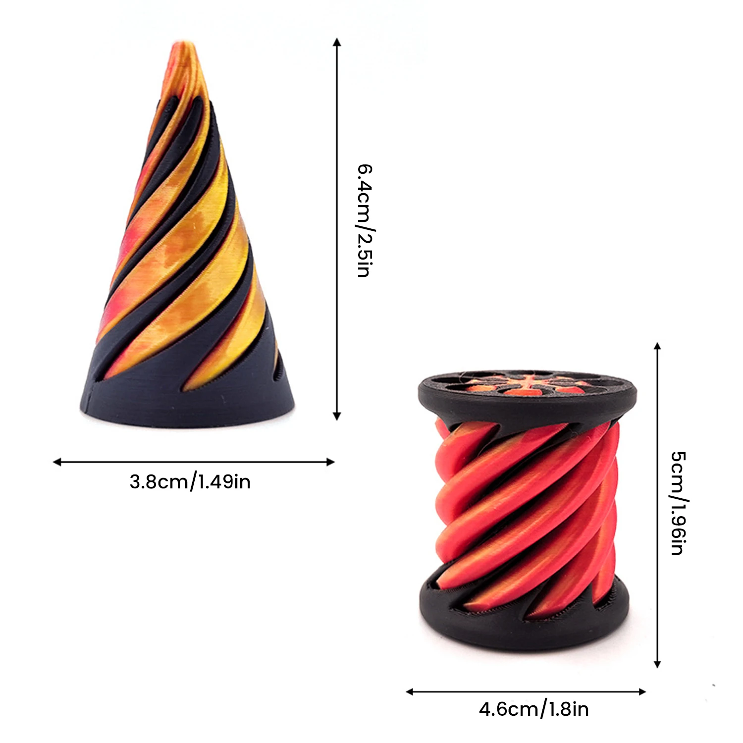 Impossible Pyramid Passthrough Sculpture Pass Through Pyramid Fidget Toy 3D Printed Spiral Cone Toy Mini Vortex Thread Illusion