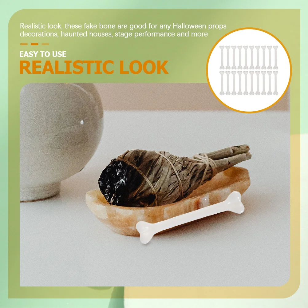 

30Pcs Plastic Small Bone Props Realistic Odorless Fake Bones for Halloween Prank Party Decoration Festive Atmosphere Maker