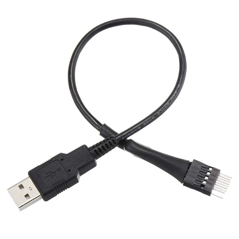 2Pcs 20Cm 9 Pin Male To External USB A Male PC Mainboard Internal Data Extension Cable