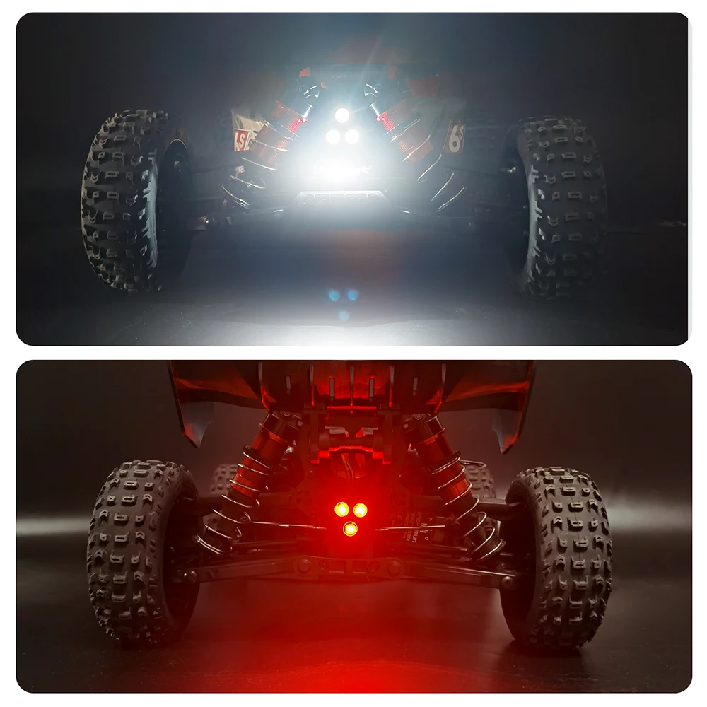 MIBIDAO Simulation Headlight & Taillight LED Light Group For 1/8 Typhon 6S BLX TLR Tuned Buggy Upgrade Parts