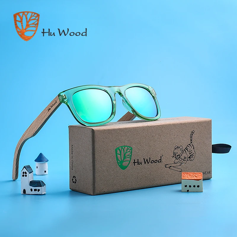 HU HOLZ Marke Design Kinder Kinder Sonnenbrille Multi-farbe Rahmen Holz Sonnenbrille Für Kind Jungen Mädchen Sonnenbrille Baby GR1001