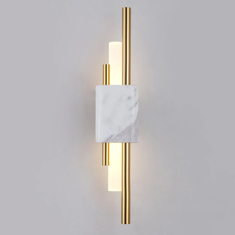 Green Marble Wall Light Luxury Golden Decor Bedside Lamp Led 8W Living Room TV Background Hotel Lobby Corridor Staircase Sconce