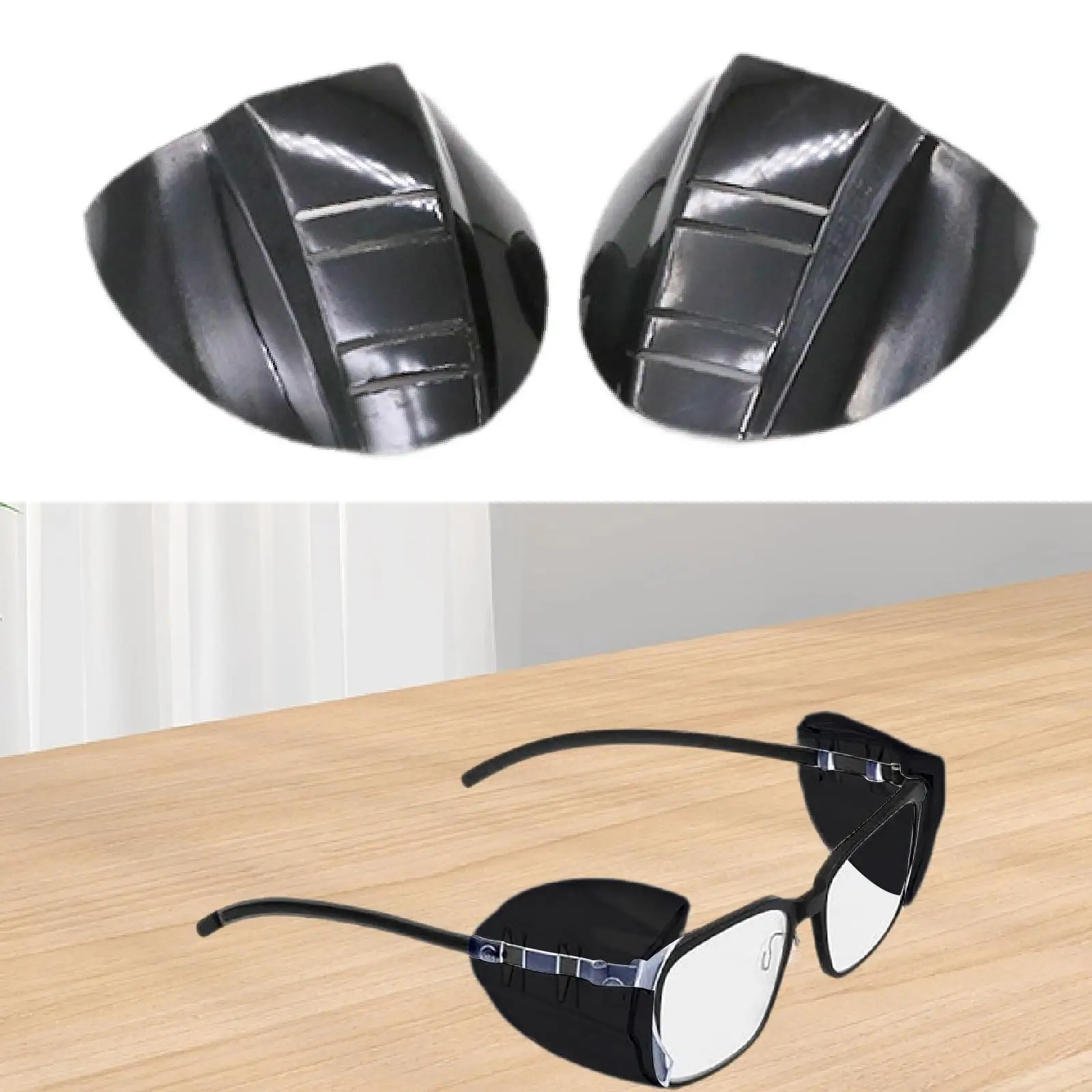 3x1 Pair Eyewear Protect Flexible Glasses Side Covers for Indoor Outdoor Work black