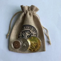 Movie Perimeter Harries Gringotts Commemorative Coin Badge Potters Gold Elf Money Bag Gold Galleon Student Creative Gift