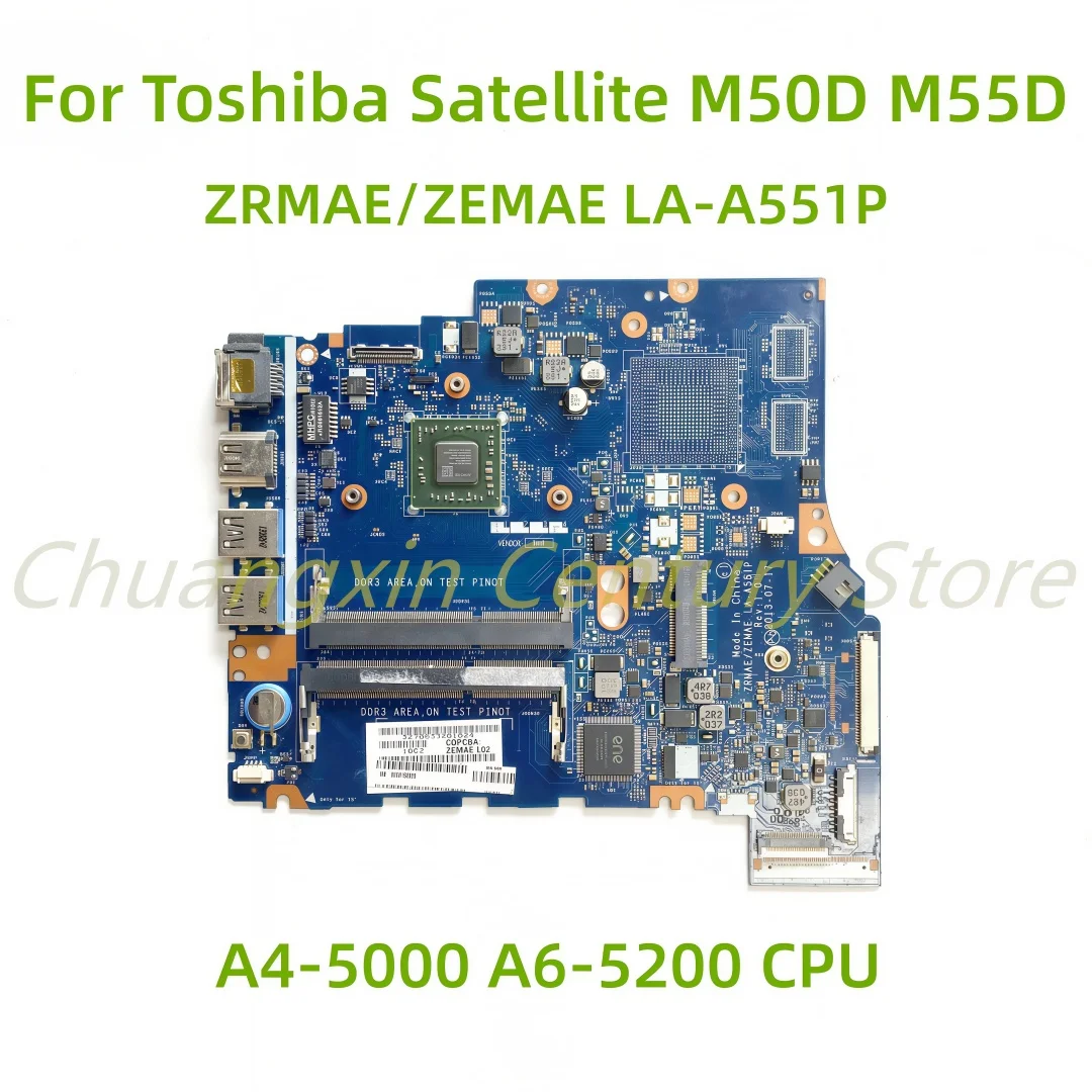 

For Toshiba Satellite M50D M55D M50DT M50D-A laptop motherboard ZRMAE/ZEMAE LA-A551P with A4-5000 CPU 100% Tested Fully
