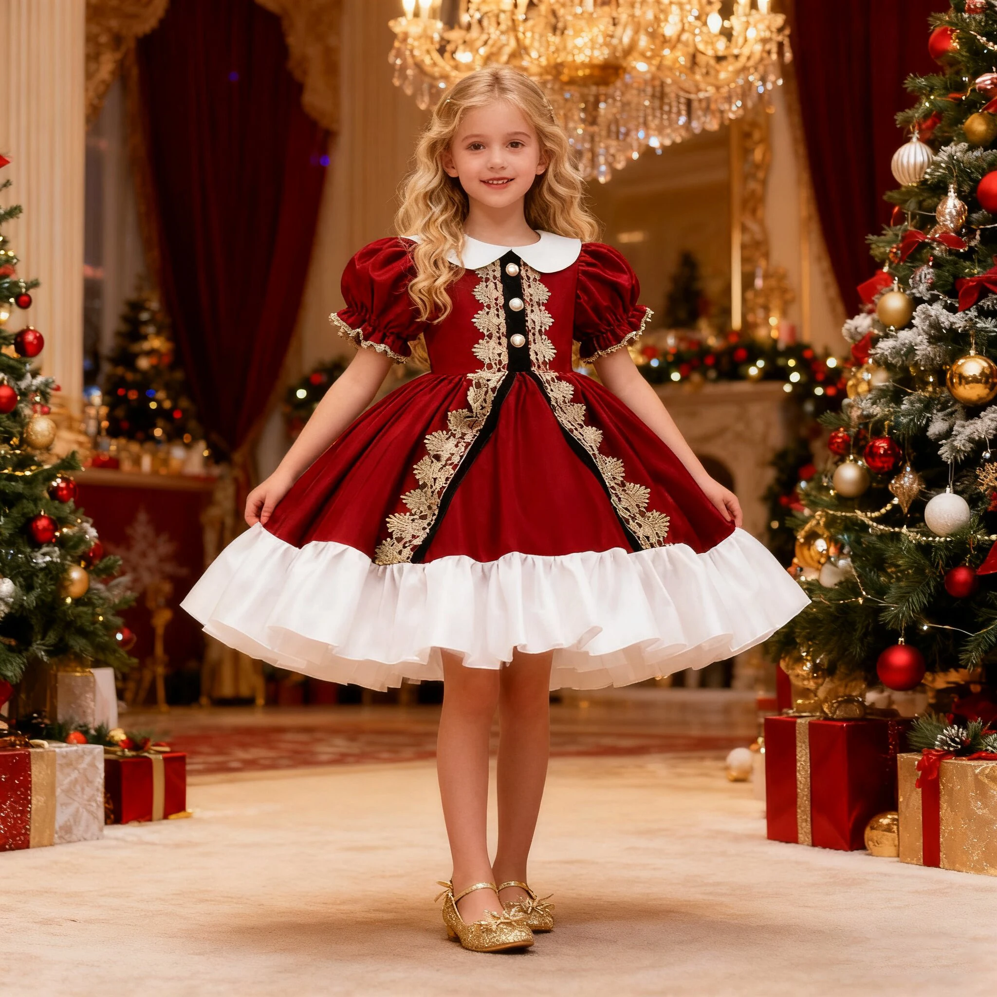 Mode Hochzeit Party Prom Mädchen Kleid Karneval Weihnachten Kostüme Bogen Blume Brautjungfern Geburtstag Prinzessin Kleider Mädchen Abend
