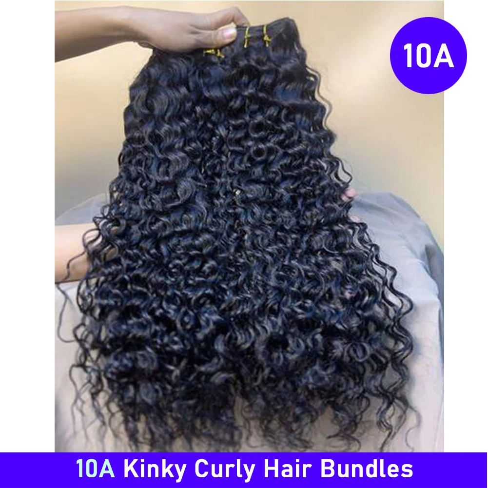 

10A Pixie Curls Bundles Kinky Curly Human Hair 3/4 Bundles 100% Human Hair Raw Virgin Curly Hair Bundles Extension Double Wefts