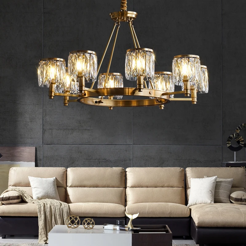 Modern Led Chandelier Light For Living Room Dining Pendant Lights Kitchen Island Ceiling Hanging Lamp American Crystal.