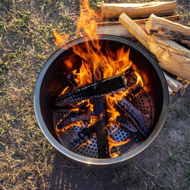 19inch Smokeless Bonfire 304 Stainless Steel Fire Pit Outdoor Use Portable Wood Burning Fireplace 50x50x42cm Model S500 KZ Brand