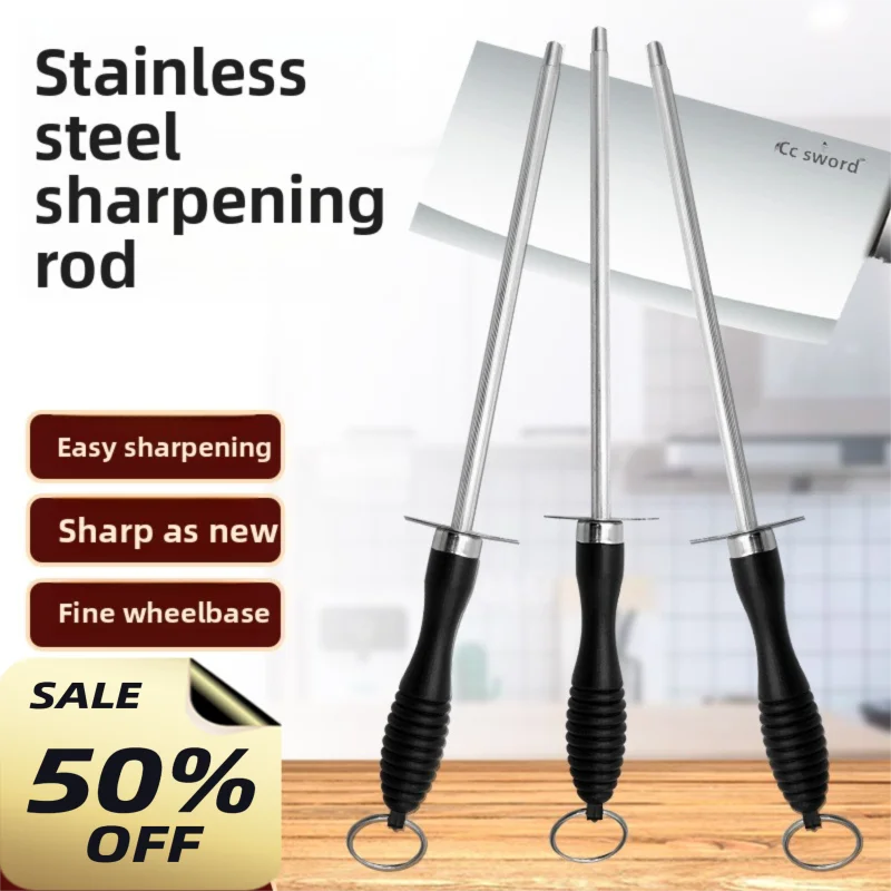 

Diamond Knife Sharpener Sharpening Stone Scissors Ceramic Carbon Steel Butcher Knife Sharpening Rod Kitchen Tool