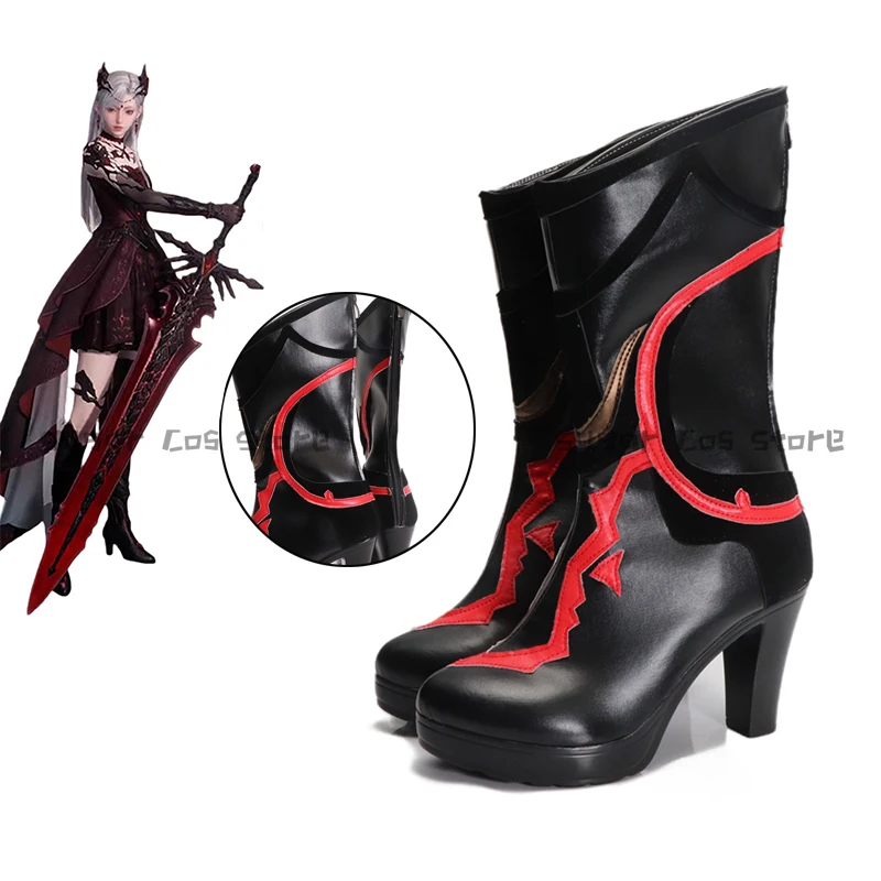 لعبة الحب والفضاء العميق الهاوية لورد البطلة تأثيري أحذية أحذية بولي أحذية الأحذية الجلدية هالوين كرنفال الدعائم الطرف للنساء الرجال #1