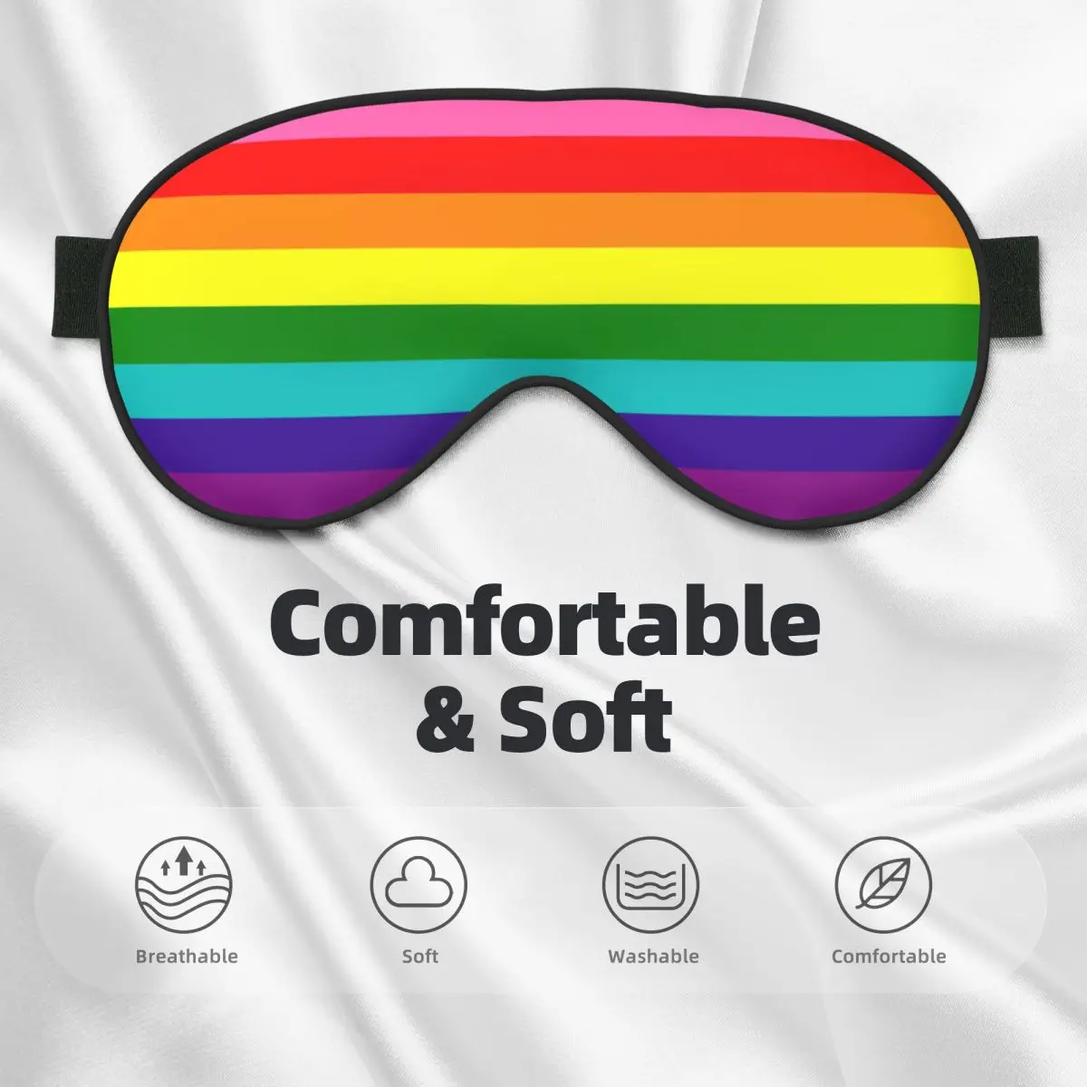مخصص مثلي الجنس فخر العلم الإبداعية إيباتش مثليه قوس قزح GLBT الغمامة الرجال النساء السفر النوم قناع عين الغداء كسر العين يغطي