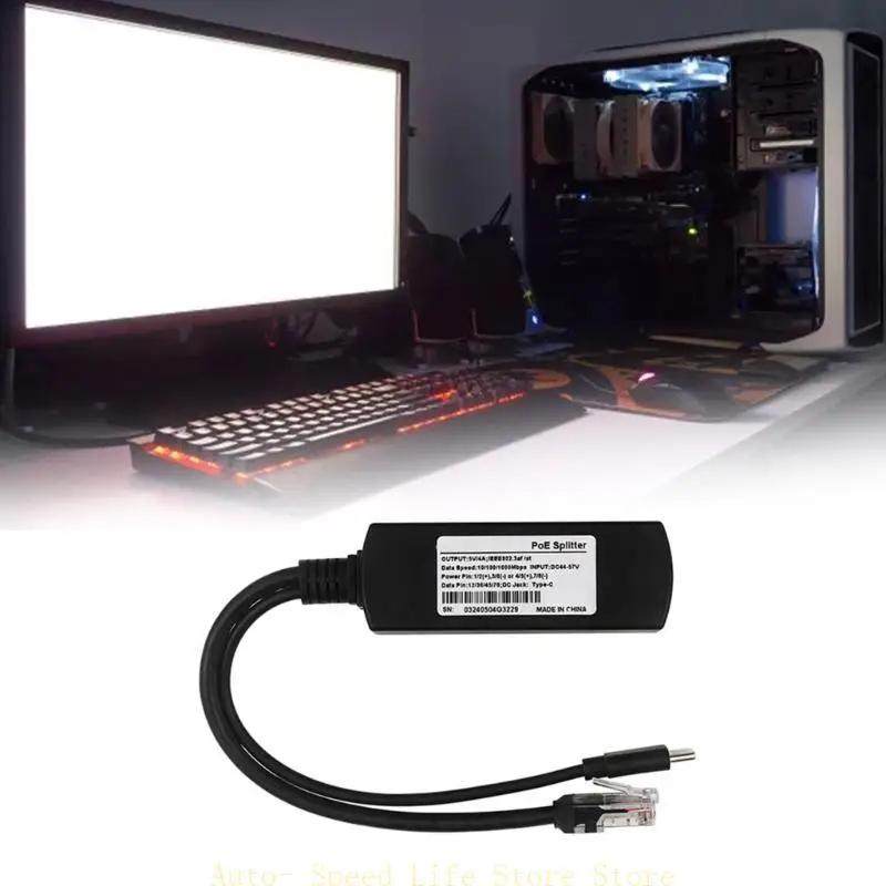 02DA USB Typec Gigabits Poe Splitters 5V IEEE802.3AF Power nad eterami dla 5
