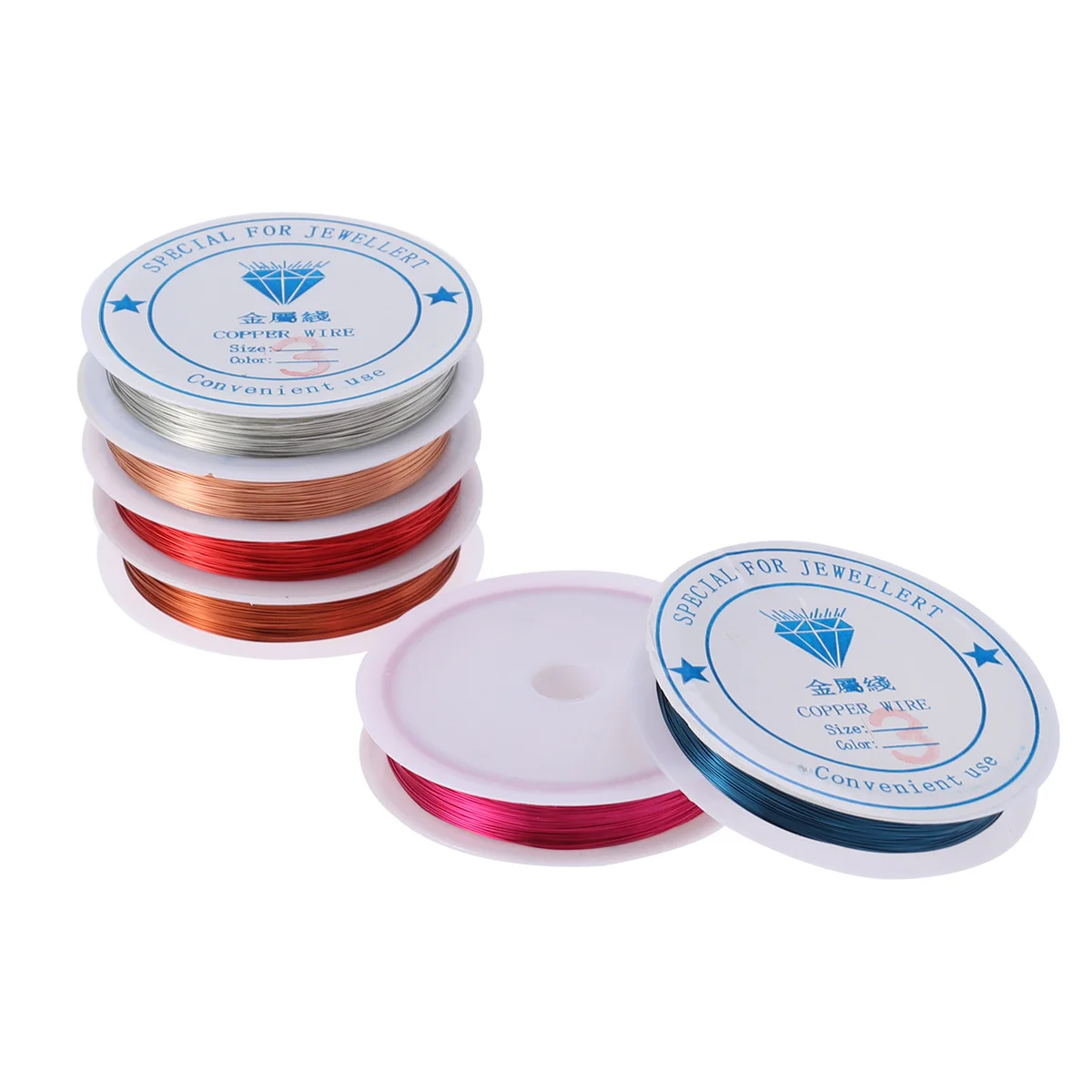 6 Rolls 0.3mm Colorful Copper Wire Flexible Jewelry Craft Beading Wire 30m for Wrapping Tiaras Floral Arranging