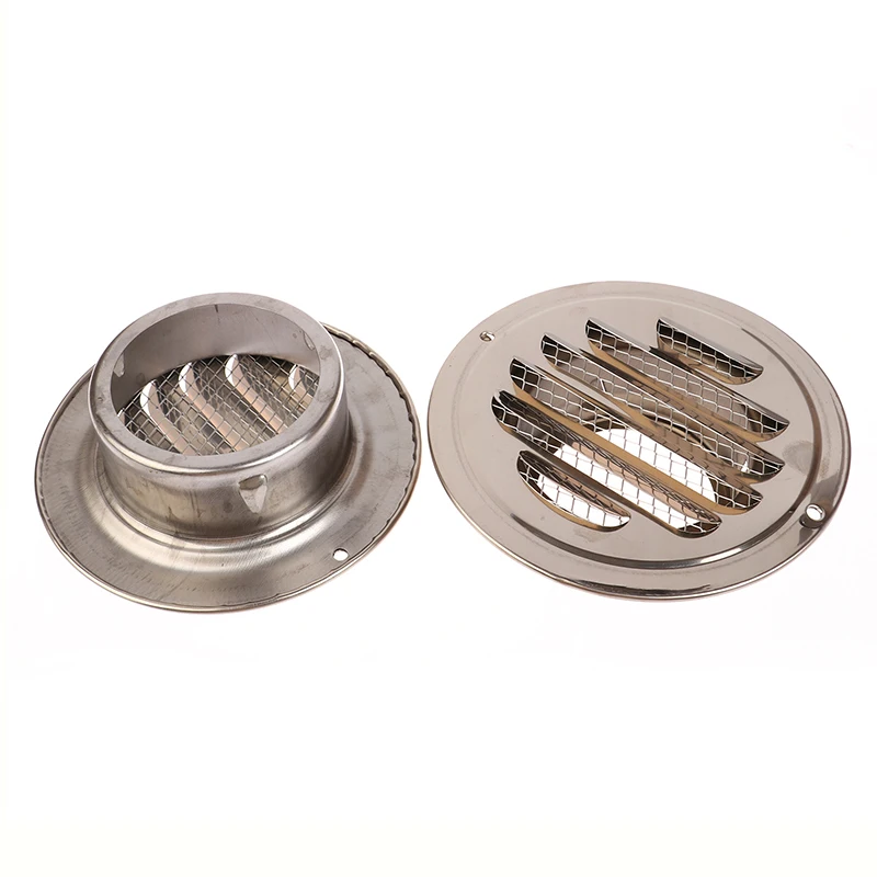 70/80/100/120mm Round Stainless Steel Air Vent Grille Insect Protection Home Exterior Wall Ducting Ventilation Tool