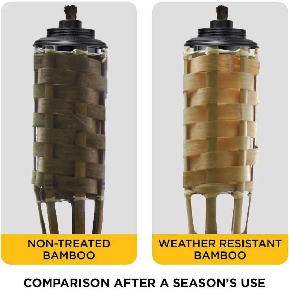 

Набор из 12 бамбуковых горелок — устойчивый к атмосферным воздействиям декор для улицы с удобным стержнем для канистр с широким горлышком