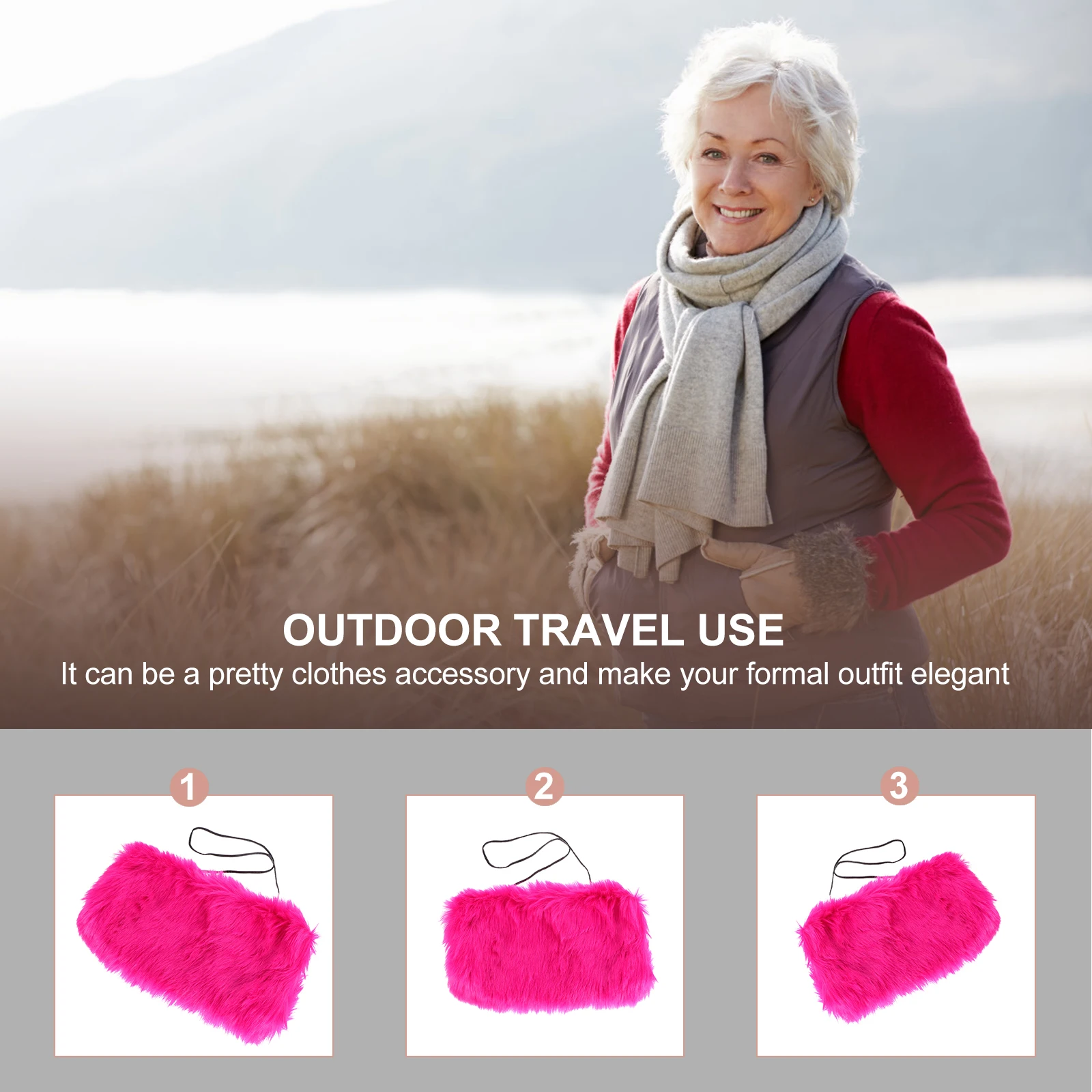 

Portable Hand Warmer Muff Winter Accessory for Women Men Warm Soft Polyester Hands Muff for Outdoor Cold Weather Use